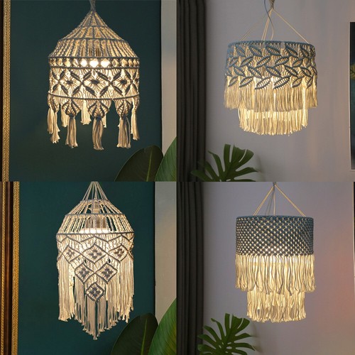 Macrame lamp shade - macrame, woven
