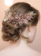 Gold bridal hair vine - hair,