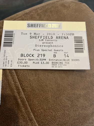 Stereophonics ticket sheffield - ticket,