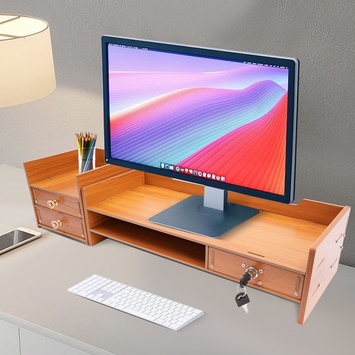Wood monitor riser - drawer, with