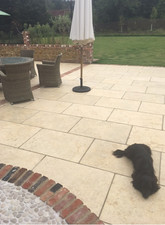 Sample Off-cut(approx 15 x 15cm)Jerusalem Tumbled Limestone Cream Patio Paving.