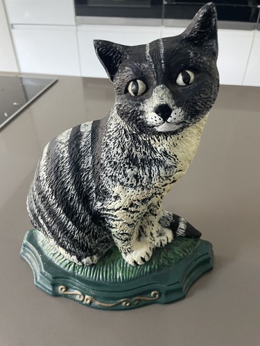 Large cat cast iron door - cat,