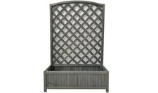 Large Lattice Wooden Planter - Grey