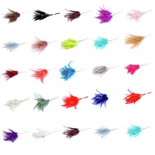 Diamante feathers corsage - diamante,