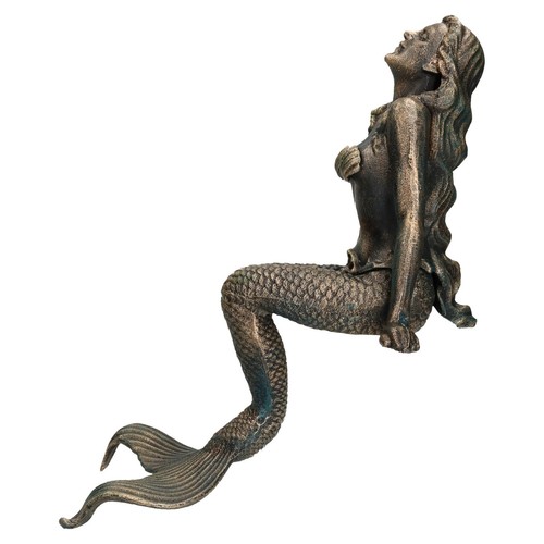 Mermaid cast iron statue - 16",