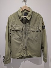 Zara Man Men's Khaki Green Military-Style Jacket UK Size M