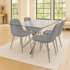 Modern Glass Dining Table Set