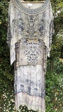 CAMILLA Layered Silk Vintage Kaftan.( Fits to Size 16)🩶🖤🤎
