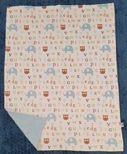 Baby THRO Fleece Blanket Pram Cot Alphabet owl elephant chick Lovey Marlo Lorenz