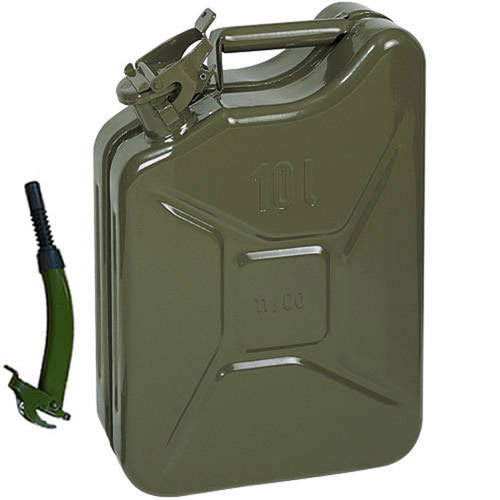 10l metal jerry can - green, car