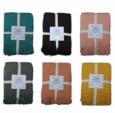 Lisbon throw 100 cotton plain - lisbon,