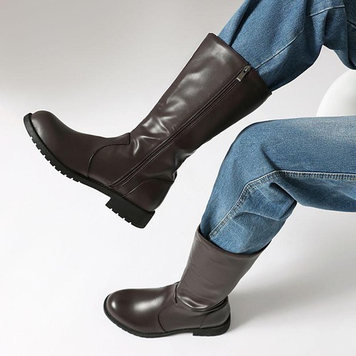 Men leather shoes boots knee - leather,