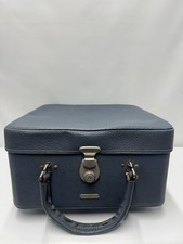Vintage Antler Blue Train Case Vanity Makeup Travel Luggage Retro Storage