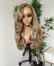 13x4 Lace Frontal  Light Ash Blonde Unit Body Wave HD 24 Inches Ready To Ship