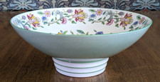 20th Century Minton Haddon Hall Pedestal Footed Serving Bowl Porcelain Vintage