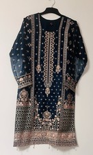 Pakistani Designer Fully Embroidered Trousers Suit In Size M