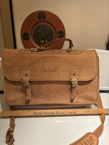 Orvis suede leather briefcase - leather,