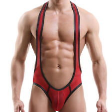 Wrestling Suit Hollow Triangle Design Men's Underwear Vest Pants One-piece