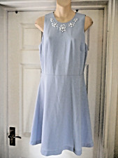 M&S Dress Bead Limited Edition Size 12 Powder Blue Skater A-Line Summer Wedding