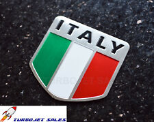 Italy Flag Shield Badge - Brushed Emblem Coupe Sport Italian Car Van Scooter UK/