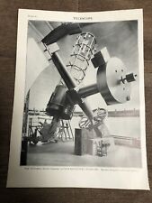 1911 antique print. the victoria 72 " reflecting telescope & mt wilson telescope