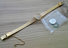 Seiko Gold Tone Base Metal Watch Strap and Watch Case Safety Chain