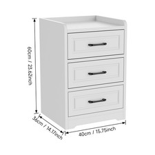 2/3 Drawers White Wooden