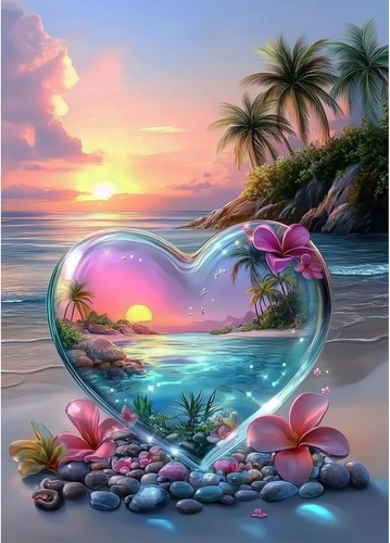 Heart glass diamond painting - heart,