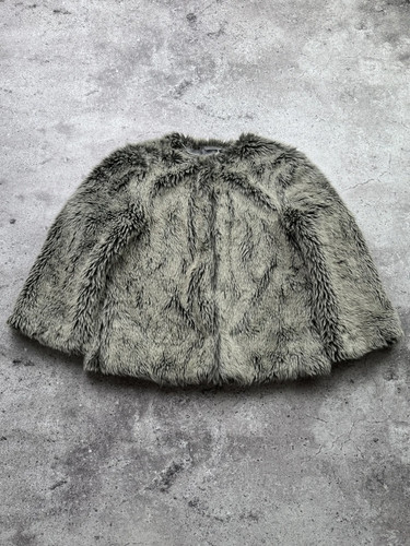 Y2k gray faux fur - fur, cape