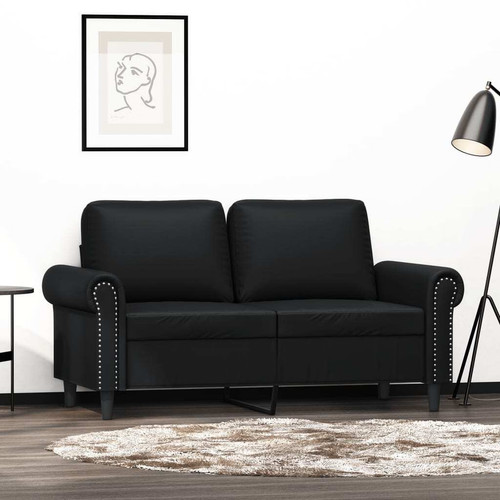 Seater sofa black faux - black,