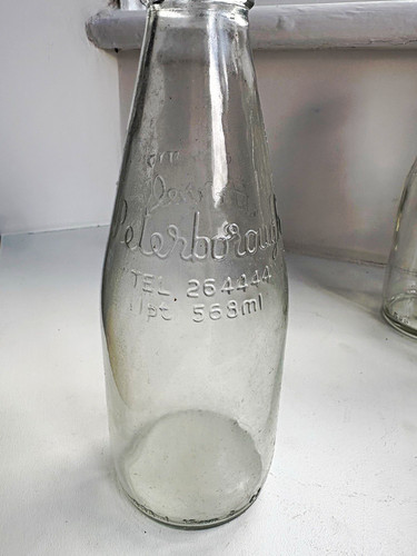 Vintage embossed glass milk - embossed,