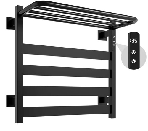 Bar black towel warmer with - black,