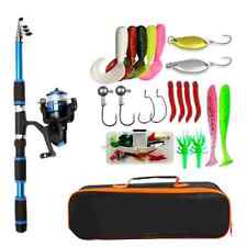 Fishing Pole Set Full Kits With Telescopic Fishing Rod Spinning Reel Baits Hook