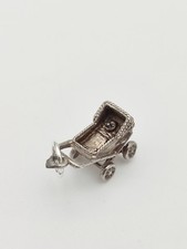 Vintage 925 Sterling Silver Pram Charm Pendant 