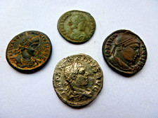 LOT OF 4 ROMAN COINS 1 SILVER
