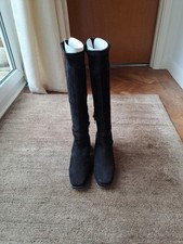 Whistles Black Suede Knee High Boots Size 38