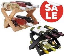 Organic Pandagrip Bamboo Foldable Wine Rack for 6  Bottles Storage Bottle Stand