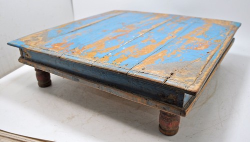 Antique wooden square bajot - antique,