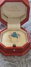 Topaz And Diamond Ring Set In