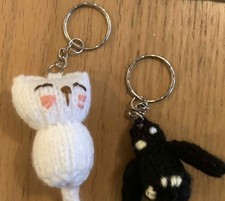 2 x Hand Knitted Keyrings -