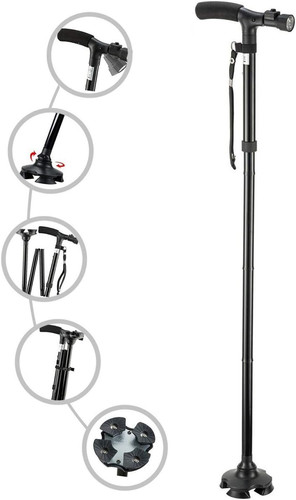 Folding cane with led - folding, light