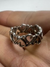 Tiffany & Co. Sterling Silver Paloma Picasso Endless Loving Heart Ring Size L