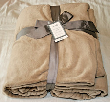 Dunelm soft cappuccino coloured fleece throw - new
