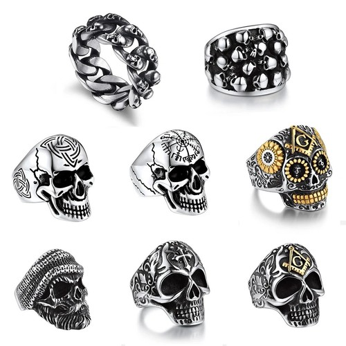Men skull ring stainless - skull,