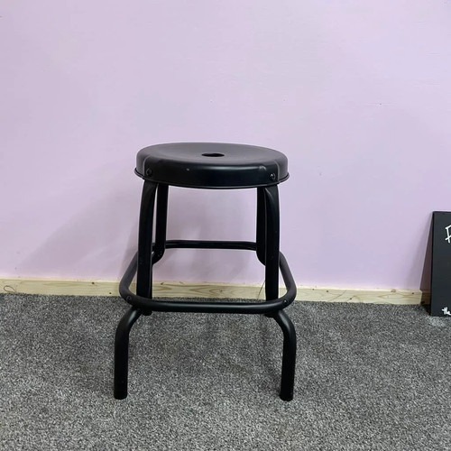 Low round metal - stool, tubular