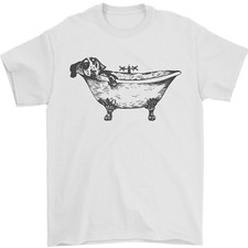 A Dachshund in a Bathtub Dog Mens T-Shirt 100% Cotton