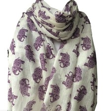Elephant Scarf Ladies Purple