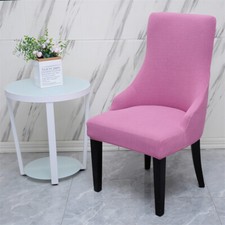 Solid Velvet Wingback Curved Chair Covers Banquet Stretch Dining Seat Slipcovers