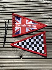 Union Jack Lambretta Scooter Pennant Flag Red Edge