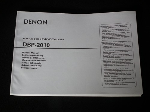 Denon owner manual - owner, book